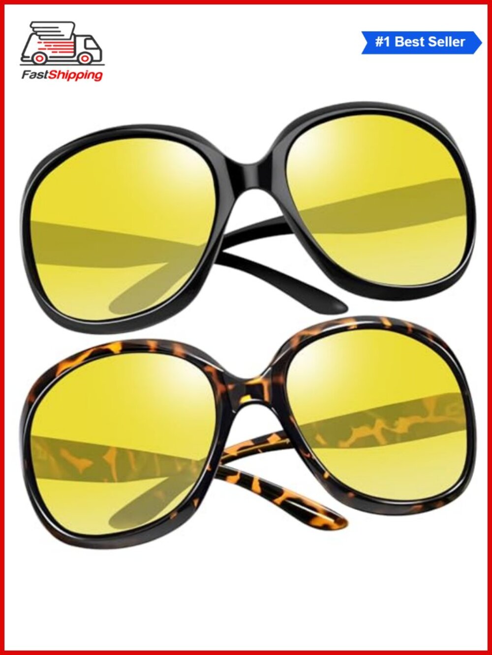 ✨ Oversized Butterfly Polarized Sunglasses UV400 Full-Frame Wrap Around for